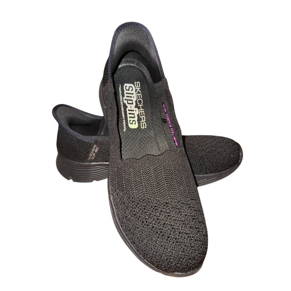 Skechers Slip-Ins Slip-On Sneakers Womens 7.5 Black Stretch Fit Walking - Picture 5 of 6